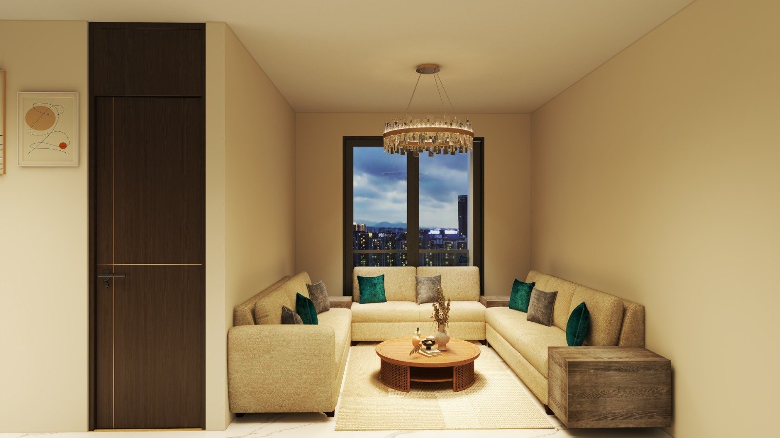 Rendu 3D Gaule III Apt N°1 — Salon